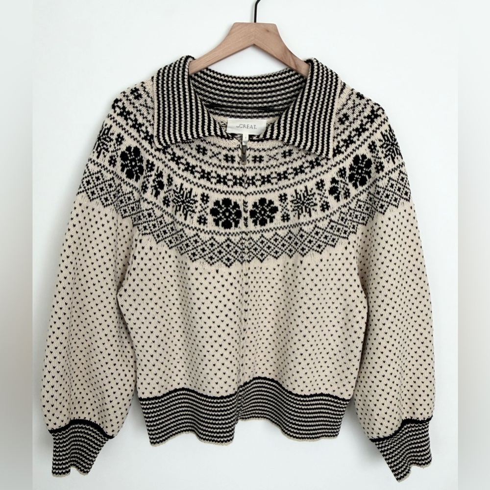 THE GREAT. The Ranch Cardigan Snow Day Fair Isle Size M - Picture 5 of 8